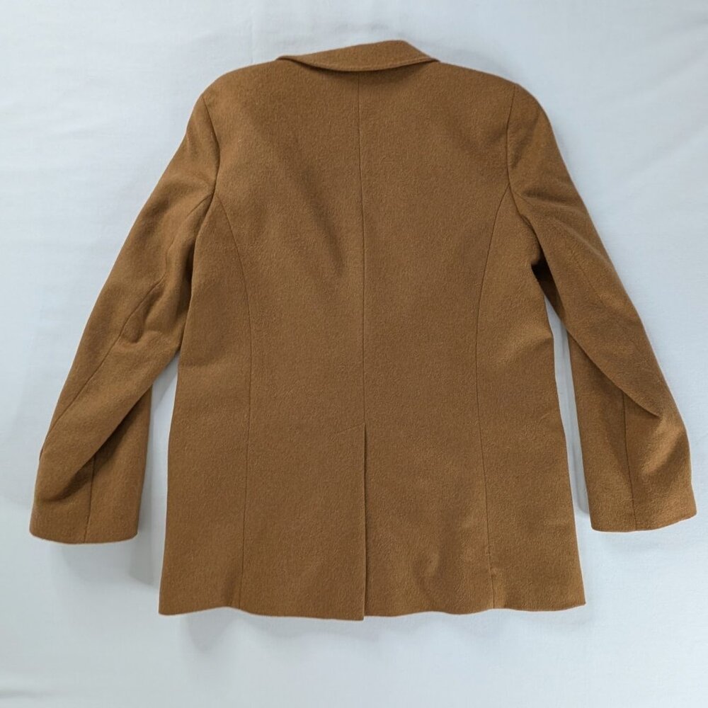 Talbots Tan Brushed Italian Wool Long Button Front Blazer Corpcore - Picture 4 of 9